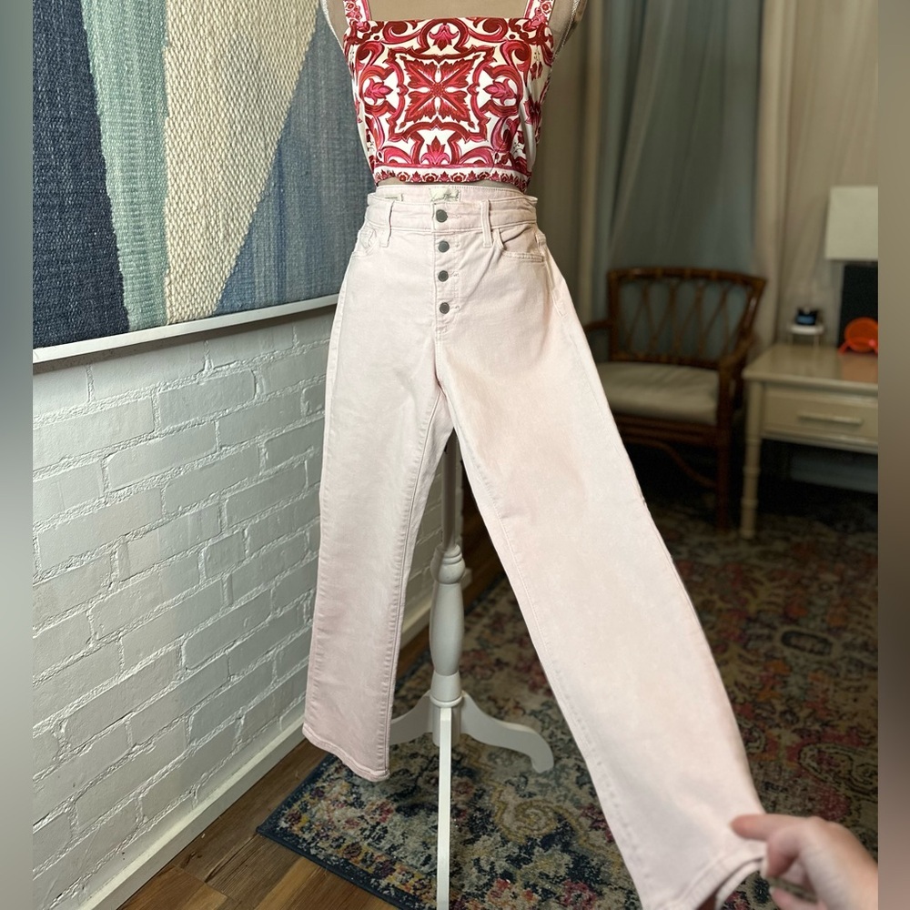 Universal Thread Pink High Rise Slim Straight Jeans - Picture 2 of 14